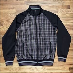 Vintage Marc Ecko Mens Size Large Cut & Sew Jacket Purple and Brown Rare